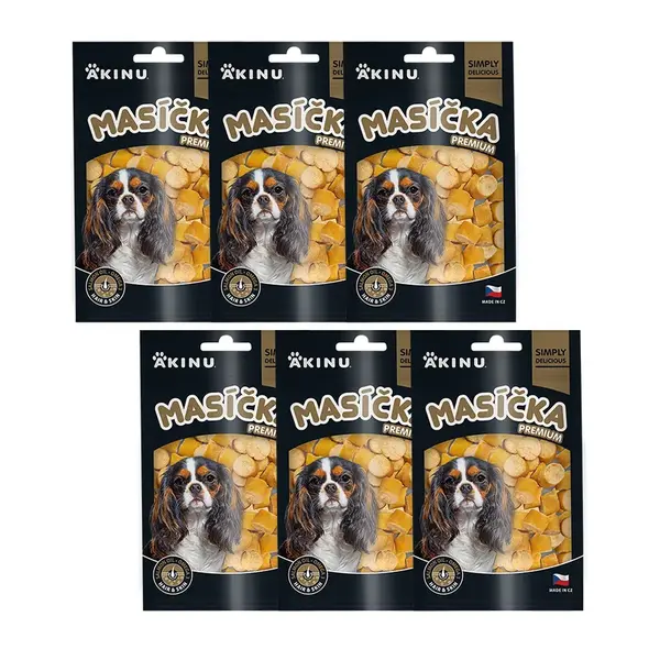 Akinu MASÍČKA PREMIUM Hair & Skin pamlsek pro psy 6 x 75 g