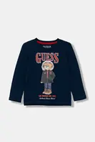 Dětské bavlněné tričko s dlouhým rukávem Guess