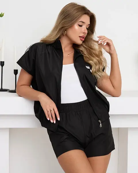 Resti Women's black sports zip-up sweat suit - Clothing