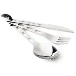 GSI Outdoors GLACIER STAINLESS 3 PCS RING CUTLERY Sada příborů, stříbrná, velikost