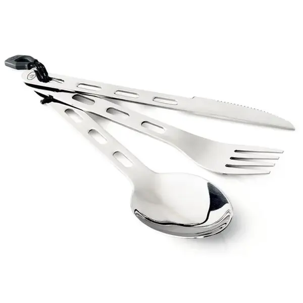 GSI Outdoors GLACIER STAINLESS 3 PCS RING CUTLERY Sada příborů, stříbrná, velikost