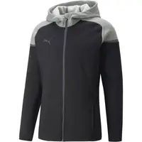 Puma TEAMCUP CASUALS HOODED Pánská tréninková mikina, černá, velikost