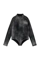 Dětské body Diesel BALDA T-SHIRT černá barva, s pologolfem, J02372