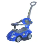 BABY MIX MEGA CAR 3v1 Dětské odrážedlo s vodící tyčí, modrá, velikost