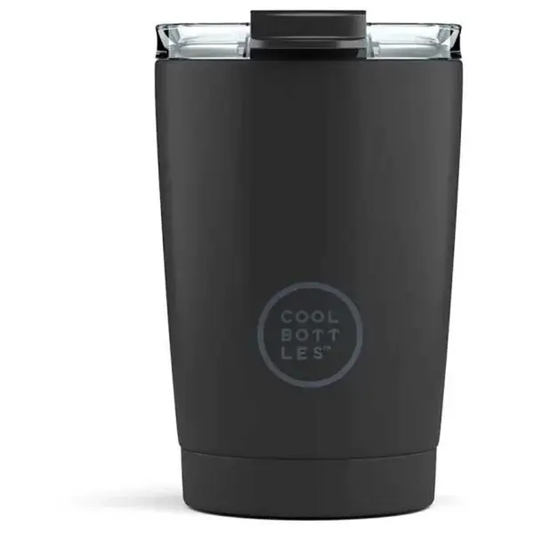 COOL BOTTLES TERMO 330 ML Nerezový termo hrnek, černá, velikost