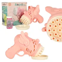 Bublifuková pištoľ s krídlami – ružová, mydlové bubliny