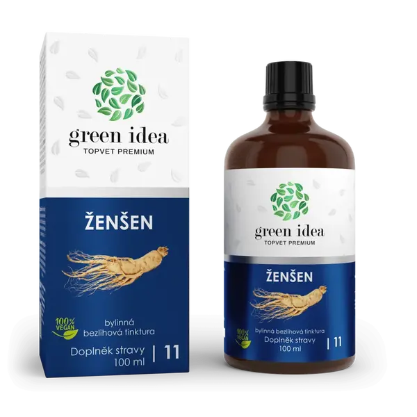 Ženšen – bezliehová tinktúra – 100 ml – Green idea