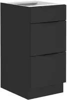 Spodní skříňka Siena 40 D 3S BB Barva korpusu: Černá, Barva dvířek: Černá