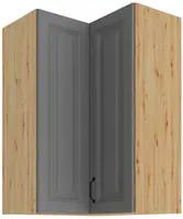 Horní rohová skříňka Stilo 60x60 GN-90 2F (90°) Barva korpusu: Dub artisan, Barva dvířek: Dust Grey