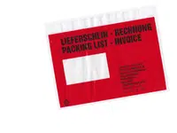 1000 ks - Obálka adresná na doklady samolepiaca priehľadná C5, červená tlač