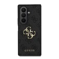 Zadní kryt Guess PU 4G Metal Logo pro Samsung Galaxy Z Flip7, černá