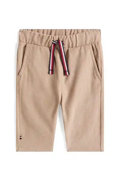 Dětské bavlněné kalhotky Tommy Hilfiger béžová barva, KN0KN02053