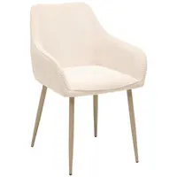 MID.YOU ŽIDLE S PODRUČKAMI, železo, tkaná látka, béžová