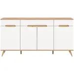 MID.YOU ŠIROKÁ KOMODA, bílá, barvy dubu, 185/95/40 cm