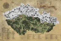 Stírací mapa Česka – stříbrná Deluxe XL