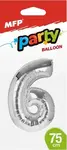 Balónek č.6 nafukovací fóliový 75 cm