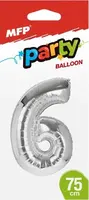 Balónek č.6 nafukovací fóliový 75 cm