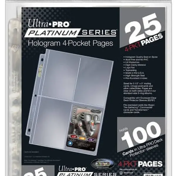 Stránky do alba UltraPro 4-Pocket - Platinum Series (na velké karty nebo fotky) - 25ks