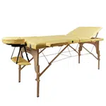 Masérské lehátko inSPORTline Japane 195x70x62-84 cm 3-dílné dřevěné zlatá
