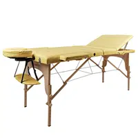 Masérské lehátko inSPORTline Japane 195x70x62-84 cm 3-dílné dřevěné zlatá