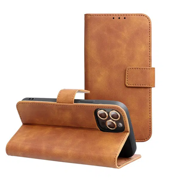 Flipové pouzdro TENDER Book pro Xiaomi Redmi 14C, hnědá