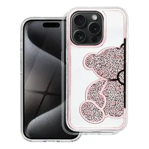 Zadní kryt TEDDY BEAR Case pro Apple iPhone 15 Pro, růžová