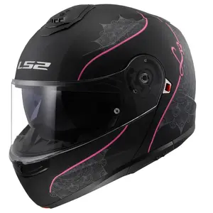 Výklopná přilba LS2 FF908 Strobe II Lux Matt Black-Pink XXL (63-64)