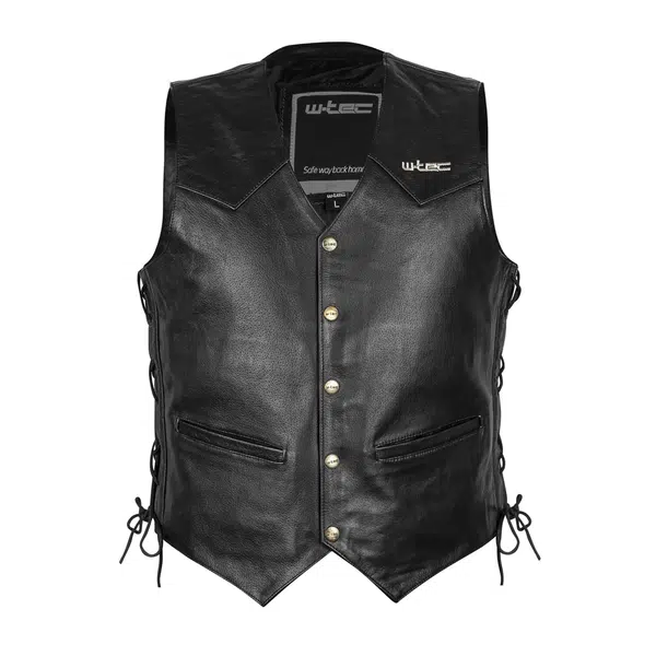 Kožená moto vesta W-TEC Rockridge Black 6XL