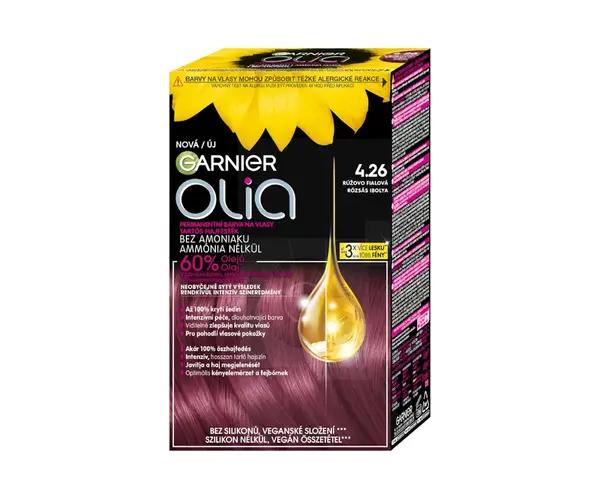 Permanentní olejová barva Garnier Olia 4.26 růžovo fialová + dárek zdarma