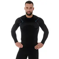 Pánské triko Brubeck Thermo s dlouhým rukávem Black/Blue S