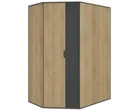 Rohová šatní skříň Nemo, dub/grafit