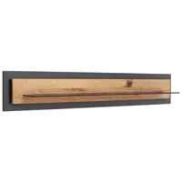 Linea Natura NÁSTĚNNÁ POLICE, trámový dub, antracitová, barvy dubu, 150/26/23 cm