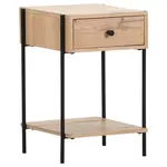 Landscape NOČNÍ STOLEK, dub, černá, barvy dubu, 40/60/40 cm