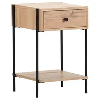 Landscape NOČNÍ STOLEK, dub, černá, barvy dubu, 40/60/40 cm