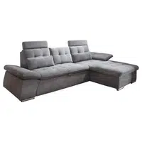 MID.YOU ROHOVÁ SEDAČKA, textil, kompozitní dřevo, tmavě šedá