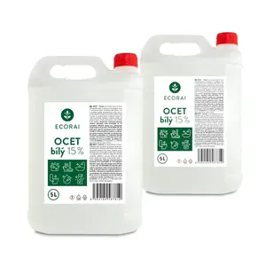 Ecorai Ocet bílý 15 % na úklid EXTRA ÚČINNÝ - kanystr 2 x 5 l (10 l) výhodné balení