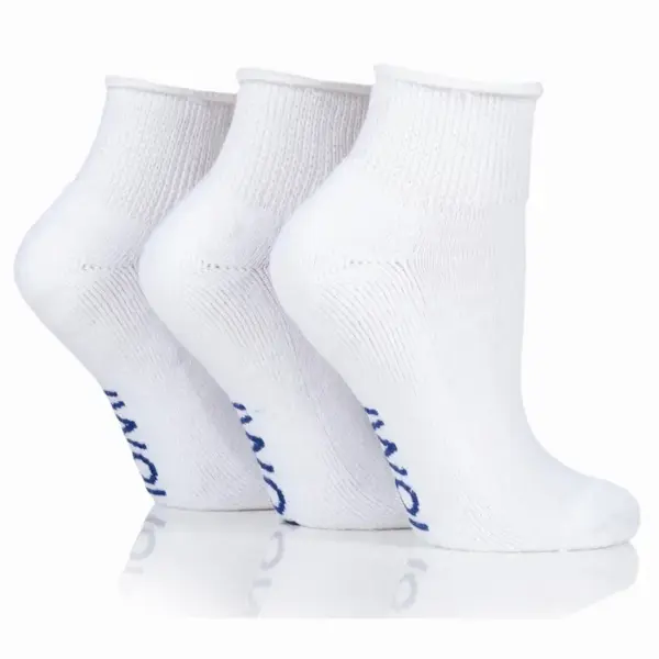 IOMI 3 páry ANKLE Diabetik ponožky so zvýšeným zdravotným lemom Biele - Veľkosť ponožky 43-45