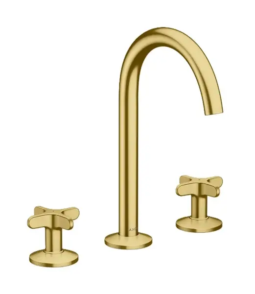 Axor One - Umývadlová batéria s výpusťou Push-Open, 3-otvorová inštalácia, EcoSmart, kefovaná mosadz 48040950