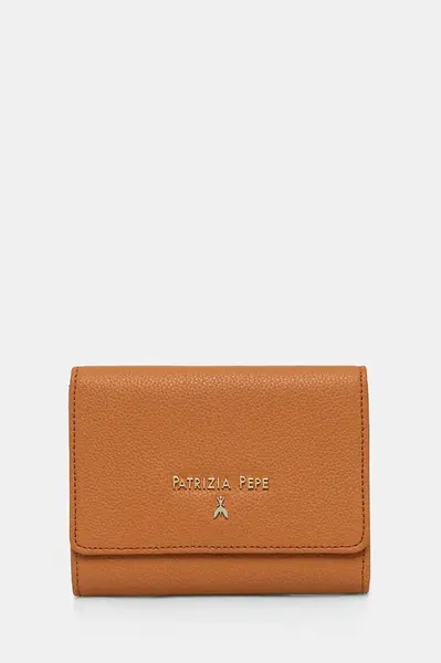 Kožená peněženka Patrizia Pepe béžová barva, CQ7081 L001