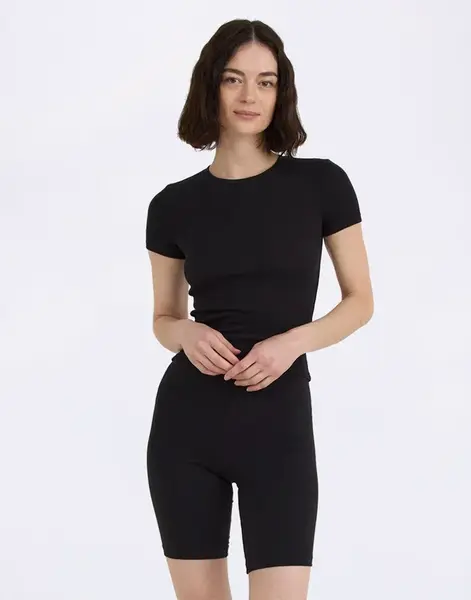 Organic Basics Core Rib Tee Black L