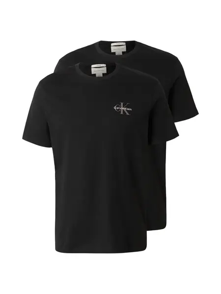 Calvin Klein Jeans Tričko  tmavohnedá / čierna / biela