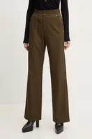 Kalhoty Pinko dámské, zelená barva, jednoduché, high waist, 104178 A18E