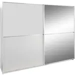 MID.YOU ŠATNÍ SKŘÍŇ SE ZRCADLEM, bílá, 180/198/64 cm