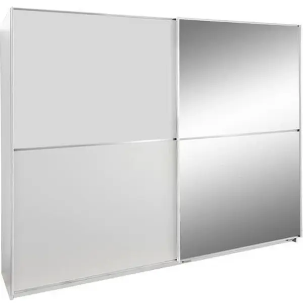 MID.YOU ŠATNÍ SKŘÍŇ SE ZRCADLEM, bílá, 180/198/64 cm