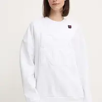 Bavlněná mikina Dkny HEART OF NY dámská, bílá barva, hladká, D2B4A138