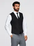 Ombre Men's suit vest with classic detailing and lining - black