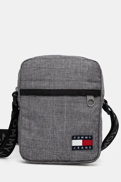 Ledvinka Tommy Jeans šedá barva, AM0AM12900