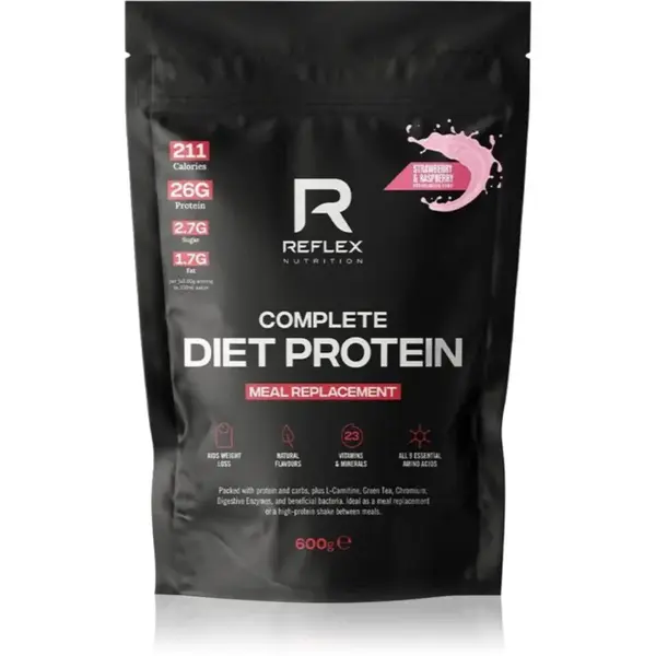 Reflex Nutrition Complete Diet Protein kompletné jedlo príchuť Strawberry & Raspberry 600 g