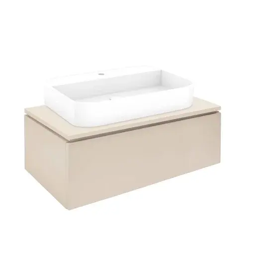 Kúpeľňová skrinka s umývadlom a krycou doskou SAT Feel 100x30x46 cm béžová mat SATFEEL100BEDU