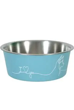 Miska nerez pes Love Dog 750ml modrá Zolux